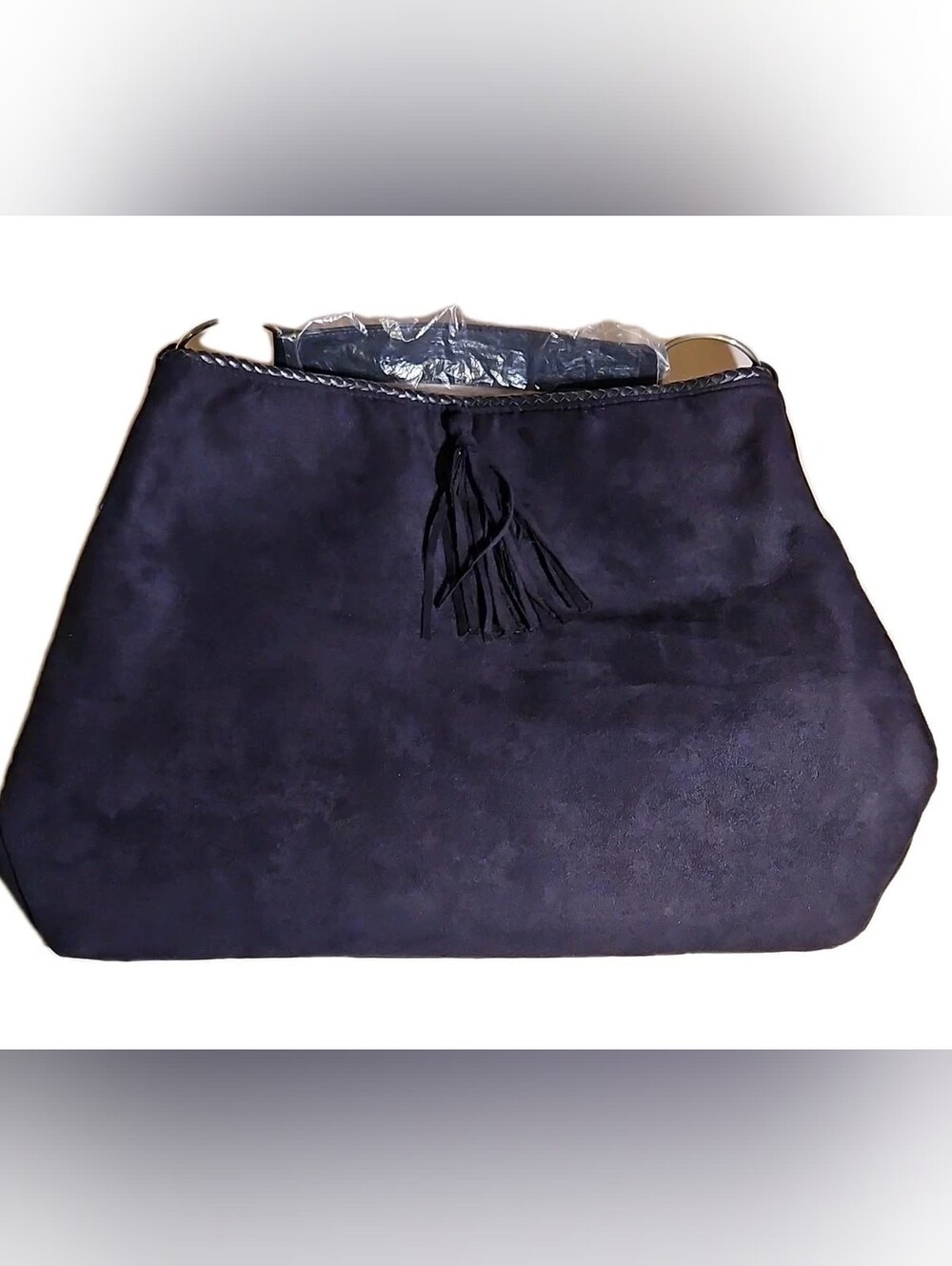 Victoria's Secret Black Suede Hobo Bag with Tassel Detail/Color Black/NWOT